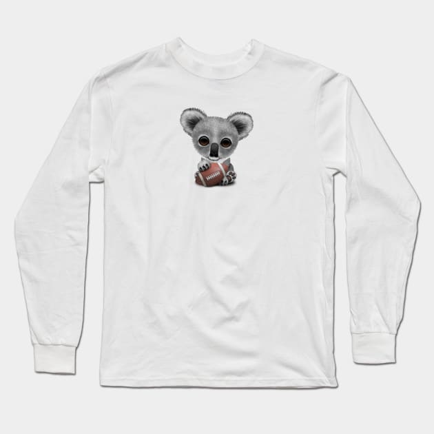 Cute Baby Koala Playing With Football Long Sleeve T-Shirt by jeffbartels